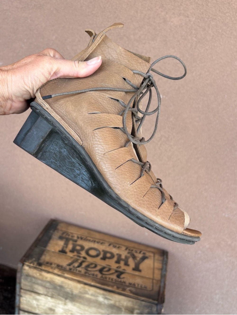 TRIPPEN Leather Lace Up Sandal Bootie